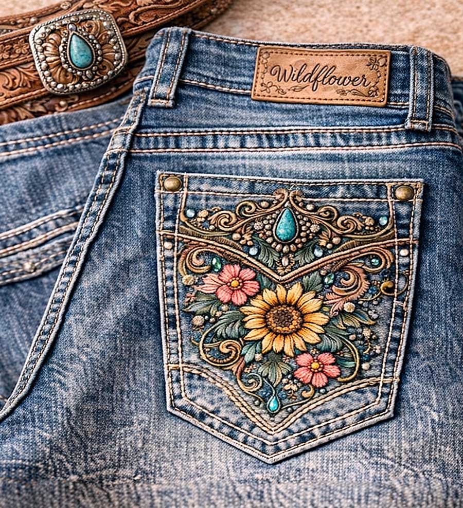 Wildflower Stitch Denim